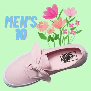 Vans Authentic Knotted Chalk Pink Canvas White Slip-on Men's Size 10